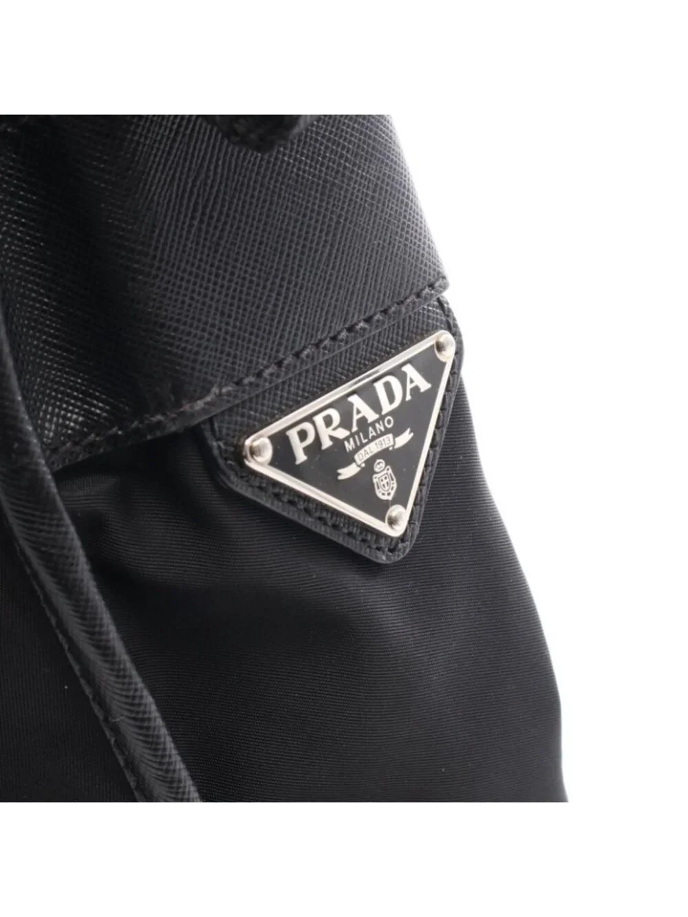 Prada Shoulder Bag Black Nylon Leather